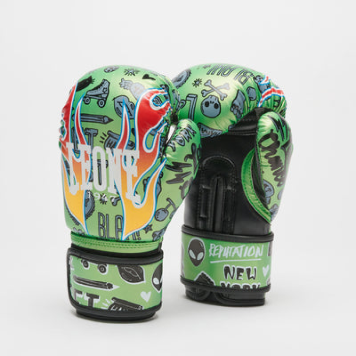 ДЕТСКИ Боксови Ръкавици - Leone FLAMES Kids Boxing Gloves GN407J - Green